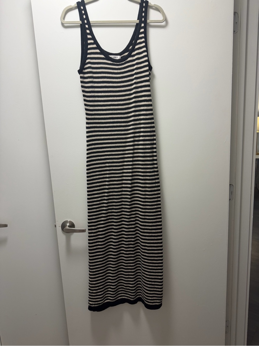 Double Zero Black & Cream Striped Tank Maxi Dress